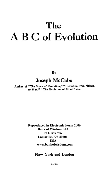 The ABC Of Evolution